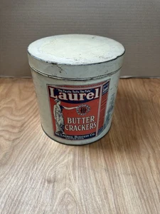 Laurel Butter Crackers Tin Can Antique Liberty Dayton Biscuit Co. Dayton, OH - Picture 1 of 5