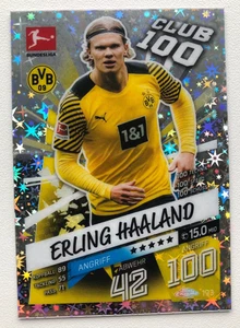 2021-22 Topps Match Attax Chrome - Erling Haaland X-Fractor Club 100 #193 - Bild 1 von 1