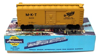 Bev-Bel Athearn 1078-1 HO 40' Boxcar MKT Katy 6433 Yellow Built Boxed KDs - Image 1 of 4