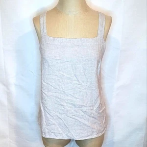 Loft Linen Blend Criss Cross Back Sleeveless Top Size 6 Petite - Picture 1 of 9