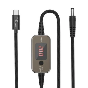 Fast Charging USB C to DC Cable 1 2m with 10 Connector Tips and LED Monitoring - Zdjęcie 1 z 5