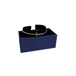 Swarovski Kristall Duo Mond Schwarz Rosegoldfarben Armreif - Bild 1 von 5