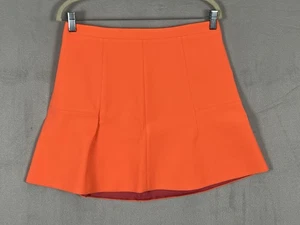 J. Crew Womens Flared Mini Skirt Melon Orange Size 8 Solid Lined Stretch Viscose - Picture 1 of 16