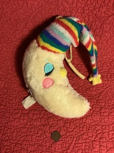 Vintage Dakin Baby Things gelbe Mondsichel musikalischer Strumpf Mütze Plüsch Stofftier - Bild 1 von 5