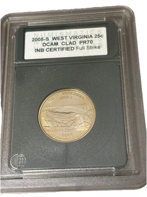 2005-S 25C West Virginia DCAM CLAD PR70 States Quarter Full Strike - Image 1 of 3