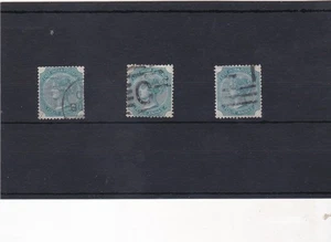 India - Queen Victoria - 3 used 4 anna stamps 1866 - Picture 1 of 1
