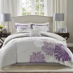 Enya Comforter Set-modern Floral Design All Season Down Alternative Bedding, Mat - Picture 1 of 9