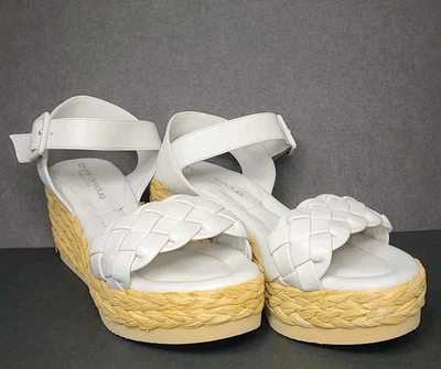 Sandalias Alpargata Plataforma Tejida Blanca André Assous Talla 5.5 Hechas en Italia $329 Foto 1 de 4