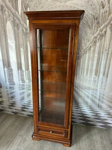 VINTAGE VITRINE KIRSCHBAUM MIT GLAS ABLAGEN - Bild 1 von 9