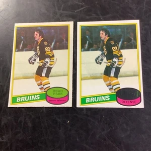 BRAD PARK Boston Bruins 2 CARD LOT 1980 O Pee Chee #74 & Topps #74 Nr Mint ! - Picture 1 of 7