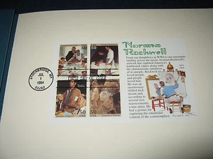 USA NORMAN ROCKWELL Artwork First Day Issue Stamp Book 07/01/94 MINT STAMPS RAR - Picture 1 of 5
