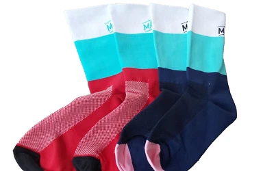 2 PAIRS !  Women Men's Cycling Socks Breathable, anti slip Tri color - Image 1 of 4