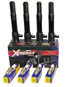 kit bobine accensione con candele nichel rame per fiat tipo 1.4 16 valvole kw 70 - Foto 1 di 3