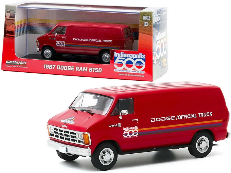 Greenlight 86576 1987 Dodge Ram B150 Van 71st Indianapolis 500 Diecast 1:43 - Imagem 1 de 1