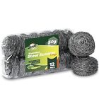 12 Pack Stainless Steel Scourers by Scrub It ? Steel Wool Scrubber Pad Used f...