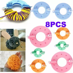 Pom pom Pompom Maker Kit Fluff Plush Ball Weaver Needle DIY Tool Bobble - Picture 1 of 7