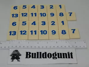 1990 Rummikub Tile Board Game All 26 Blue Number Tiles Only Pressman - Picture 1 of 1