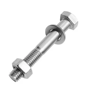 Sechskantschrauben mit Schaft inkl. Sechskantmuttern & Unterlegscheiben - A2 - Picture 1 of 9