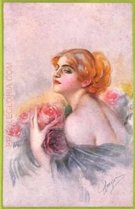 af1890 - VINTAGE POSTCARD - Glamour Ladies Donnine - ARTIST SIGNED - 1923 - Bild 1 von 1