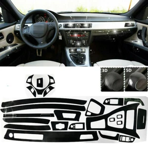 For BMW E90 2005-2012 Car Interior Decal 5D Carbon Fiber Texture Vinyl Sticker - Foto 1 di 8