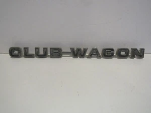 Vintage Ford Club Wagon Emblem Metal Badge Side Panel Script - Picture 1 of 3