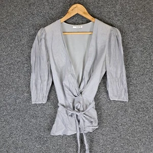 Sheike Womens Blouse Top Size 10 Grey Elastic Waist Belt - Picture 1 of 8