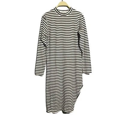 Vestido camiseta Missguided lápis reto tamanho 8 listras simulado assimétrico quadril midi - Imagem 1 de 4