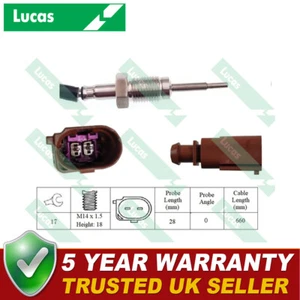 Exhaust Gas Temperature Sensor Lucas Fits Audi A3 VW Golf 2.0 D 2.0 TDi - Picture 1 of 2