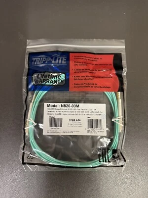 Tripp Lite 10Gb Duplex Multimode 50/125 OM3 LSZH Fiber Patch Cable (N820-03M) - Image 1 of 3