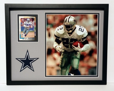 Emmitt Smith Dallas Cowboys Framed 8x10 Photo Card NFL Football Plaque Patch Cover