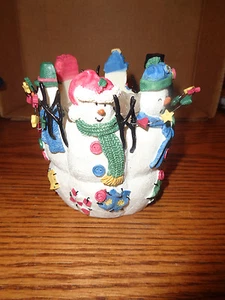 1998 Avon - Snowy Folks - Snowmen Votive Candle Holder - New - Picture 1 of 1