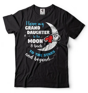 I Love My Granddaughter To The Moon And Back Gift For Grandparents Cool T-shirt - Picture 1 of 4