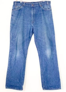 Cintura con cremallera azul índigo 42 vintage LEVIS 509 pestaña naranja recta EE. UU. - Imagen 1 de 1