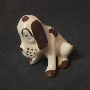 VTG Porcelain Dog Figurine Brown and White Hound with Crazing - Picture 1 of 8
