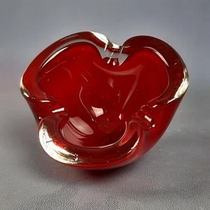Aschenbecher Glas Murano Rot Design Welle Modernes Design Sammlung Jahre 70 - Picture 1 of 12