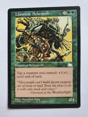 MTG Magic The Gathering Card Llanowar Behemoth Summon Behemoth Green Weatherligh - Image 1 of 2