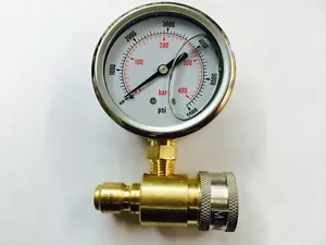 Pressure Washer Pump Hydro 6000 PSI Pressure Gauge Meter with Quick Coupler - Picture 1 of 1