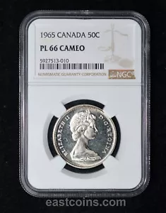 NGC PL 66 1965 Canadá 50 centavos de plata - prueba como - Imagen 1 de 4
