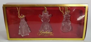 Gorham Lady Anne Set of 3 Crystal Set Ornaments Original Box 1/2" Tall - Picture 1 of 4