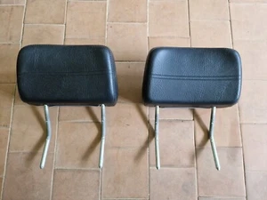 VW GOLF JETTA MK2 8V 16V FRONT SEAT BLACK LEATHERETTE HEADREST PAIR - Picture 1 of 8