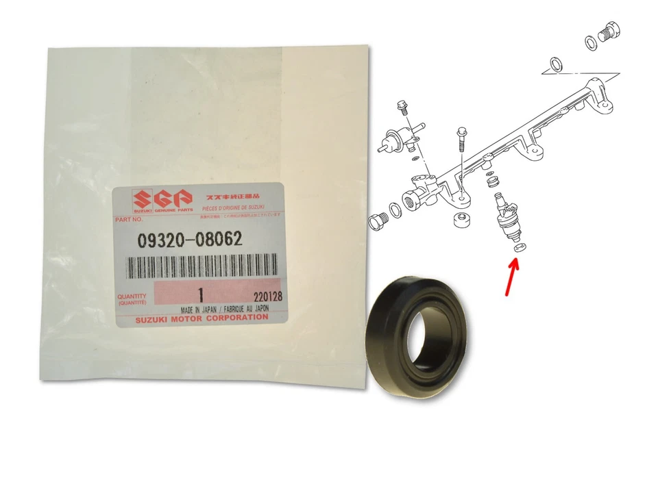 Sello de inyector de combustible 09320-08062 OE para Suzuki Grand Vitara Jimny Samurai Foto 1 de 1