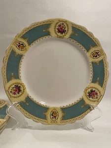 Antique Rare Alfred Meakin Osiris Shape 10” Plates Set of 4 Hand Painted England - Picture 1 of 24