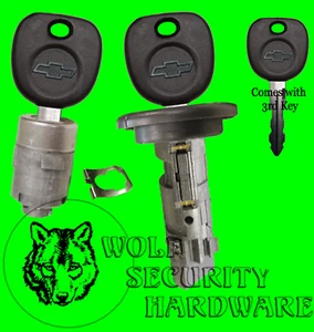 Chevy OEM Ignition Key Switch Lock Cylinder & Single Door Lock Set 3 Chevy Keys - Picture 1 of 2