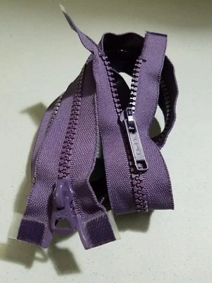 ZIPPER/USA/VTG/"C&C"(Coats&Clark)#5 Plastic Molded 27in /2-WAY SEPARATING/PURPLE - Image 1 of 3