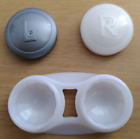 Contact Lens Case Storage Soaking Travel Eye Care L/R Marked Grey and White