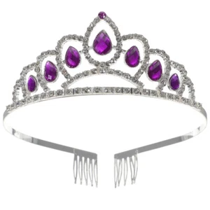 Bridal Tiara Rhinestone Shining Crystal Crown Womens Headband Hair Accessories - Picture 1 of 12