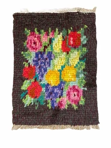 Vintage Scandinavian Swedish Wool Rya Weaving Rug Wall decor Floor Carpet 1960s - Picture 1 of 5