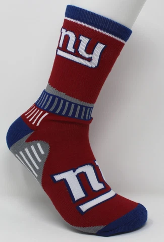 New York NY Giants NFL Red White Blue Adult 1/4 Quarter Mid-Length Socks *Large Cover