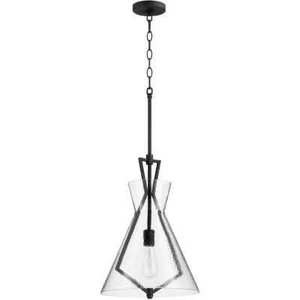 Quorum Fort Worth 1 Light 13in Noir Pendant Ceiling Light, 8426-69, New S5 - Picture 1 of 6