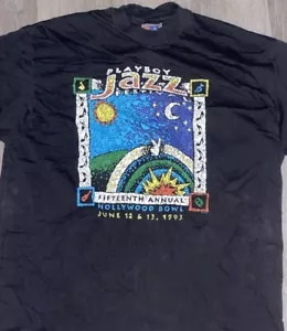 T-shirt vintage anni 90 Playboy Jazz Festival taglia grande 15° annuale Hollywood Bowl - Foto 1 di 6